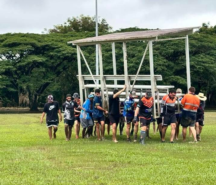 Crushers flooding clean-up/ Photos courtesy of Herbert River Crushers RLFC Facebook Page
